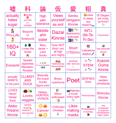 石治馬 星野 Bingo Card