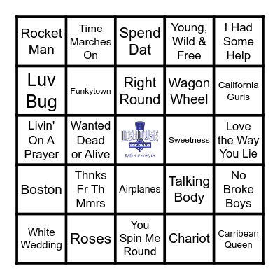 Ice House Music Bingo Card