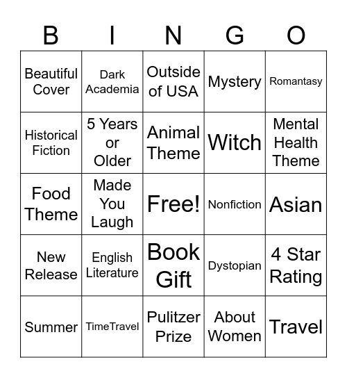 Book Bingo Card