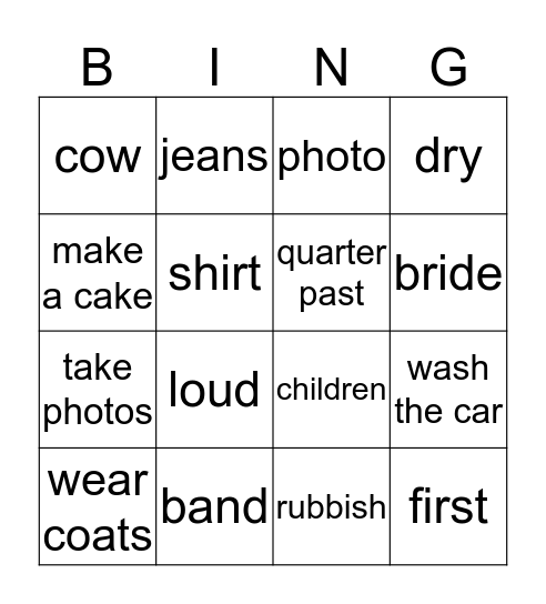 Suzi Bingo Card