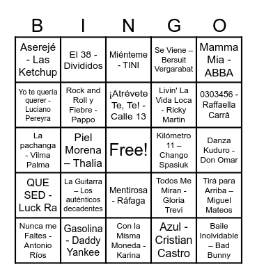 Bingo Maestr@ Bingo Card