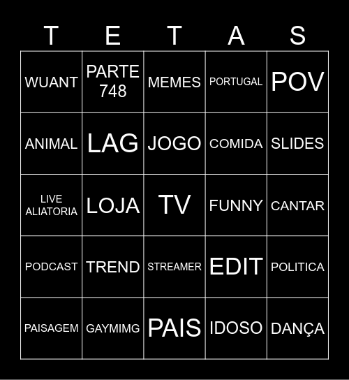 TIKTOK BINGO Card