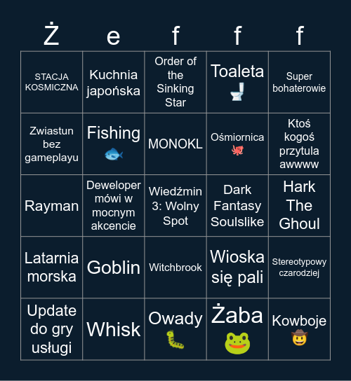 Games.com Bingo Card