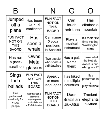SWDB Bingo Card