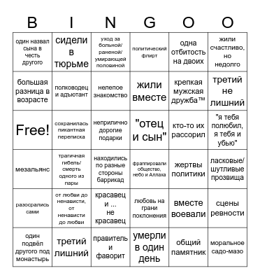 ИСТОРИЧЕСКОЕ БИНГО (ОТП) Bingo Card