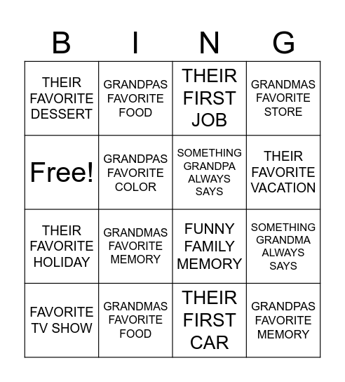 COLELLO BINGO Card