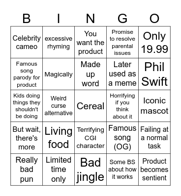 AAAAAAAAA the bingo card Bingo Card