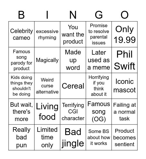 AAAAAAAAA the bingo card Bingo Card