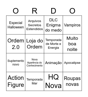 Bingo Segredos Revelados Bingo Card