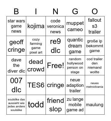 ONL Bingo Card