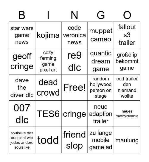 ONL Bingo Card
