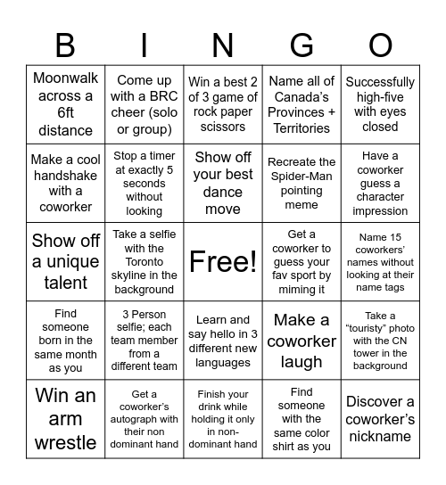 BRC Boat Cruise Bingo Card