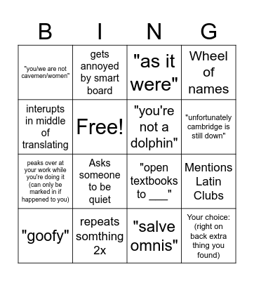 Mr. Diamond Bingo Card