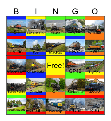 The Wisconsin Great Northern and other Dinner Trains that I can ride with PWP besides the Niabi Zoo one day Bingo Card
