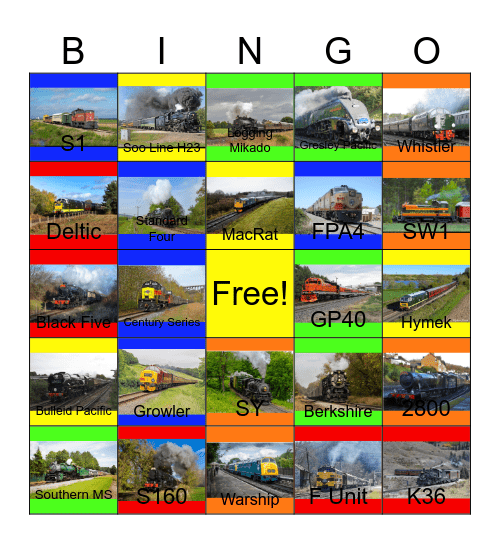 The Wisconsin Great Northern and other Dinner Trains that I can ride with PWP besides the Niabi Zoo one day Bingo Card