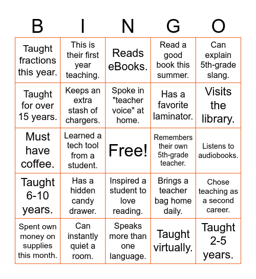 Amplify Bingo Card