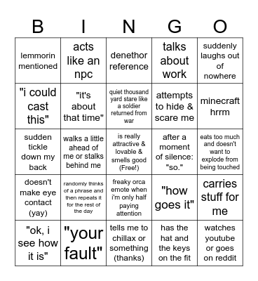 The stuff Jon does Bingo Card