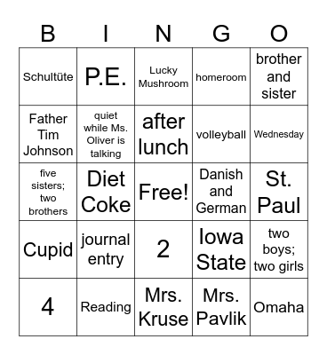 Review Bingo Card