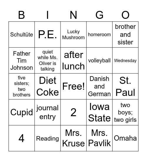 Review Bingo Card