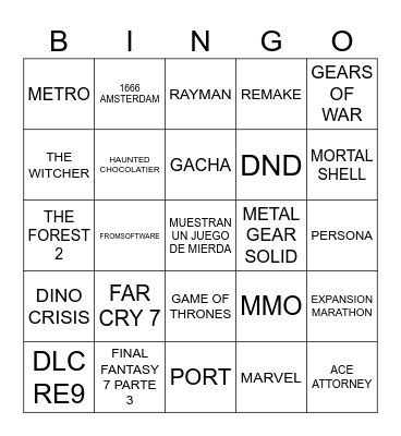 gamescom Bingo Card