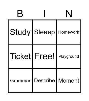 Present continuous Bingo Card