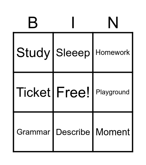 Present continuous Bingo Card