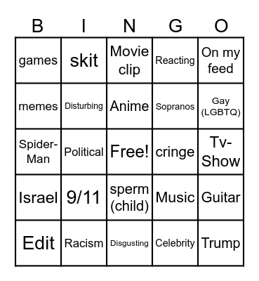Insta Bingo Card
