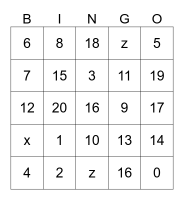 encuentro los números Bingo Card