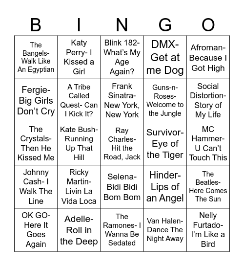 Radio Bingo Four Word Title Bingo Card