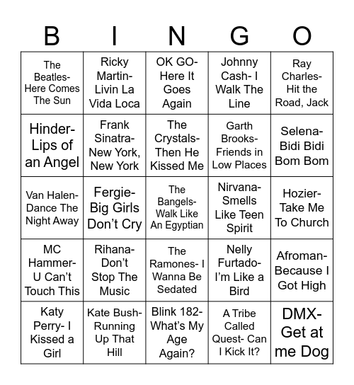 Radio Bingo Four Word Title Bingo Card