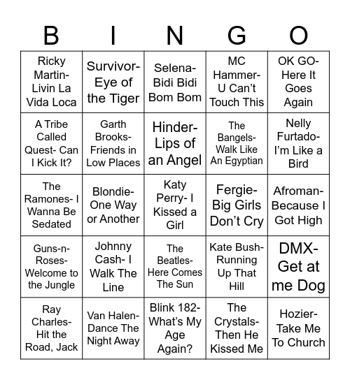 Radio Bingo Four Word Title Bingo Card