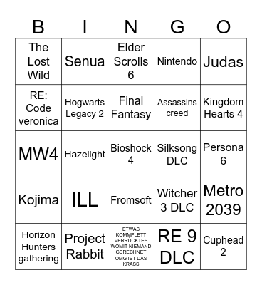 GAMESCOM ONL Bingo Card