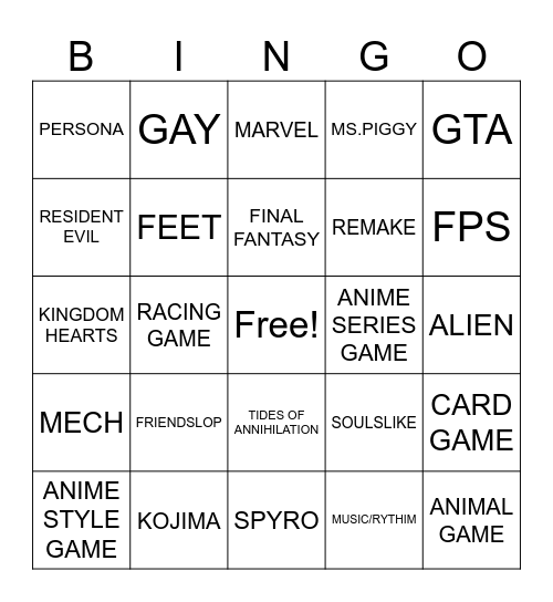 GAMESCOM BINGO Card
