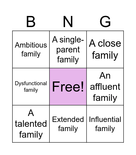 hgh Bingo Card