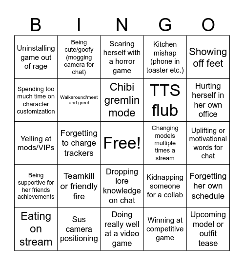 Zentreya Bingo Card