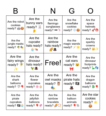 B8 L8 Are the rainbow hats ready? 🌈🎩 Bingo Card