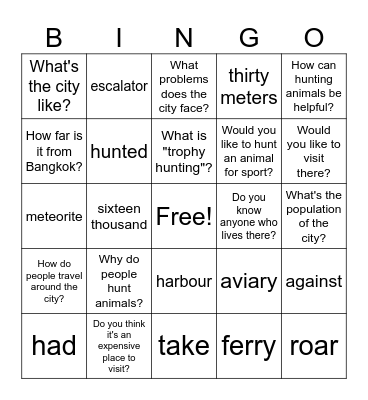 ISP5 Bingo Card
