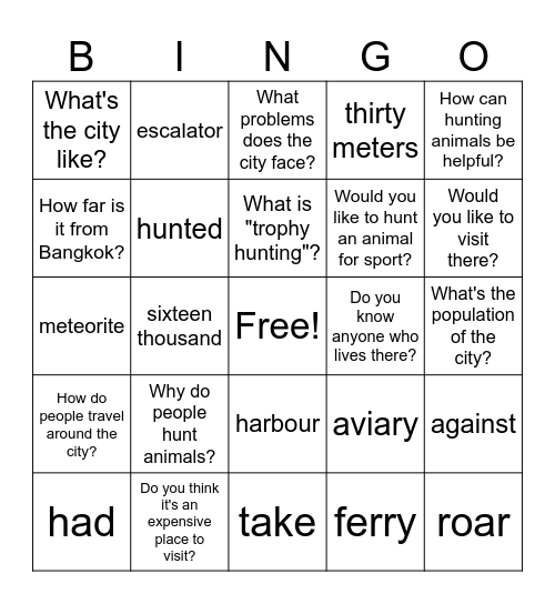 ISP5 Bingo Card