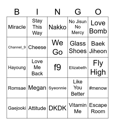 fromis_9 Bingo Card