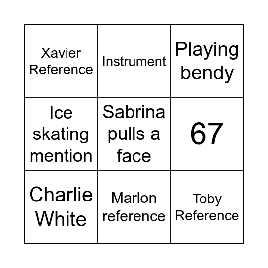 Bob Bab Bingo Card