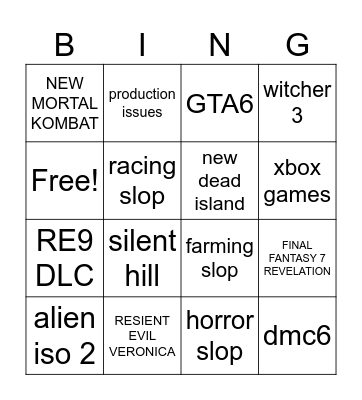 gamescom bingo Card