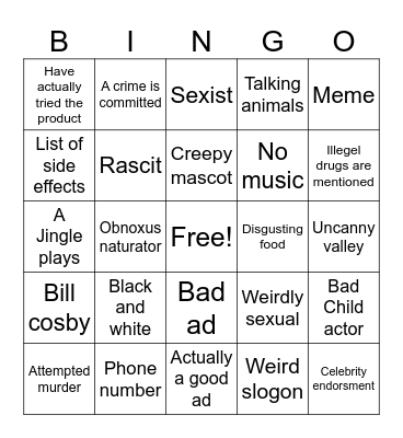 Old Ads Bingo Card