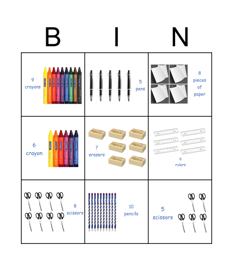 no.+stationery Bingo Card