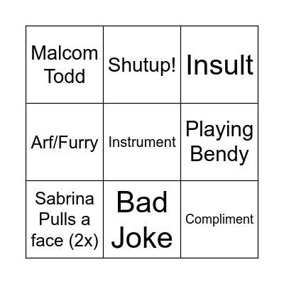 Bop Bap 2 Bingo Card