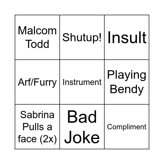 Bop Bap 2 Bingo Card