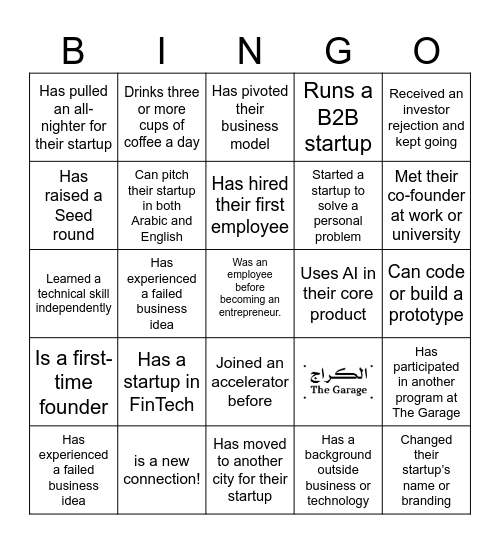 Accelerator 11 Bootcamp Bingo! Bingo Card