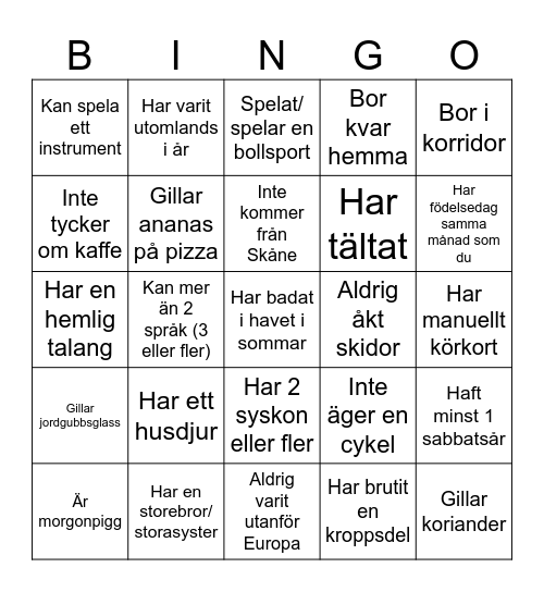 Mingelbingo Card