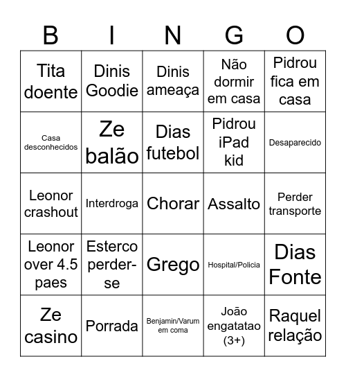 Interpungo Bingo Card