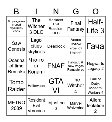 Gamescom 2026 Bingo Card