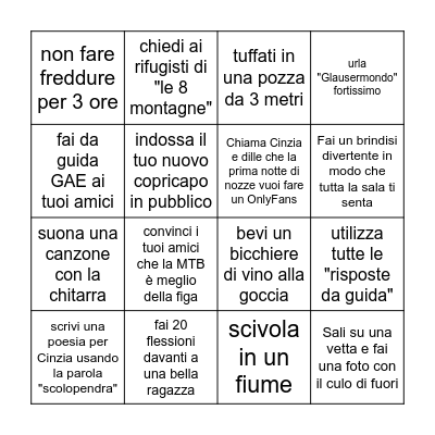 Completare per ricevere il permesso di matrimonio Bingo Card